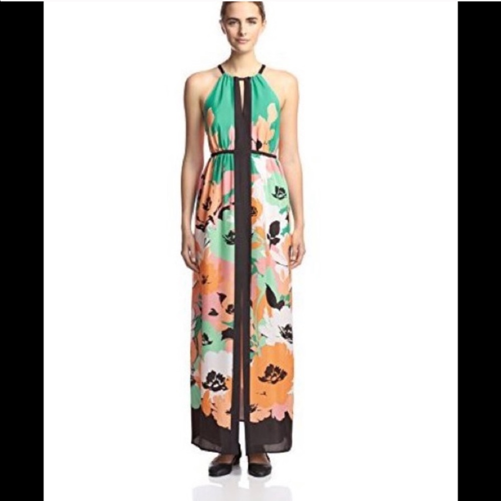 Susana Monaco Floral front slit maxi dress NWOT